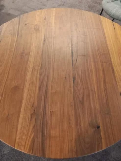 ASCO Esstische|Esstisch Domino Platte Nussbaum Massiv Tischfuß Schwarz