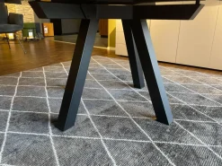 Interlübke Esstische|Esstisch Duero Rund Tischplatte Keramik LC 7011 Schwarz Mit Weißen Akzenten Gestell Metall Pulverbeschichtet Schwarz