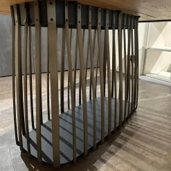 Janua Esstische|Esstisch Eiche Altholz Natur Geölt Gestell Aluminium Eloxiert C33 Bronze