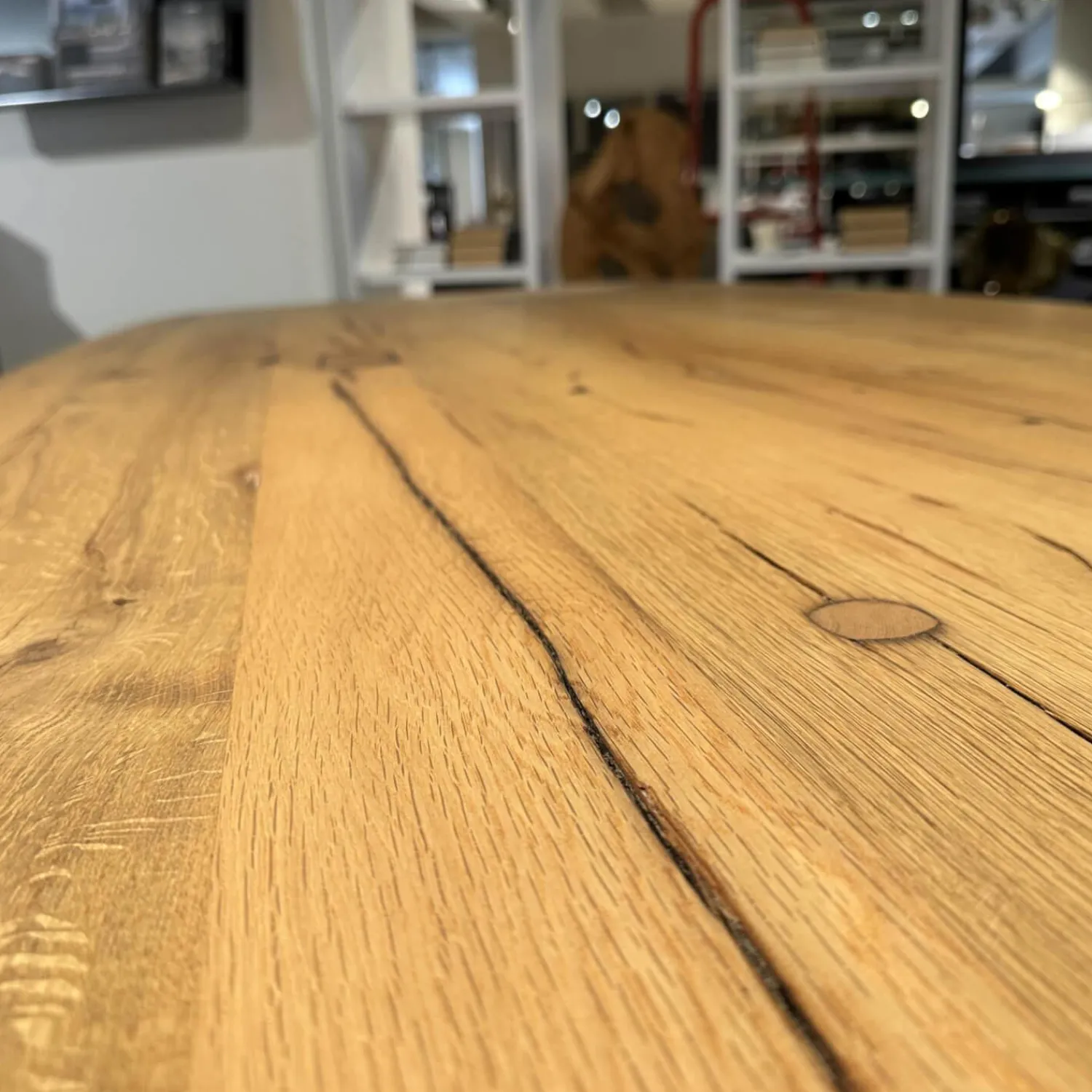 Janua Esstische|Esstisch Eiche Altholz Natur Geölt Gestell Aluminium Eloxiert C33 Bronze