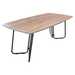 Raum.Freunde Esstische|Esstisch Erik Typ 4750 Platte Astige Eiche Geräuchert Gestell Metall Rundrohr Schwarz