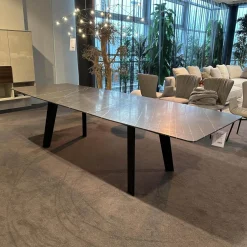 Draenert Esstische|Esstisch Fontana Stein Grafit Brown Grau Gestell Mooreiche Gebeizt Lackiert Schwarz