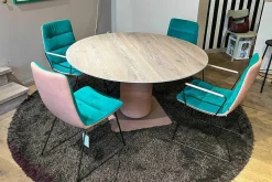 KFF Essgruppen|Esstisch Gaia Räuchereiche Massiv mit Stuhlgruppe Arva Light