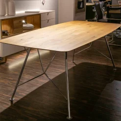 Gallery M Esstische|Esstisch GM Tempra Asteiche Gestell Metall Chrom Hochglanz