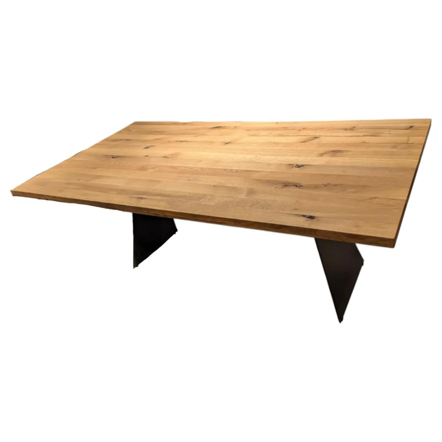 MCA Furniture Esstische|Esstisch Goa Wildeiche Massiv Geölt Füße Metall Anthrazit Lackiert Ohne Stühle