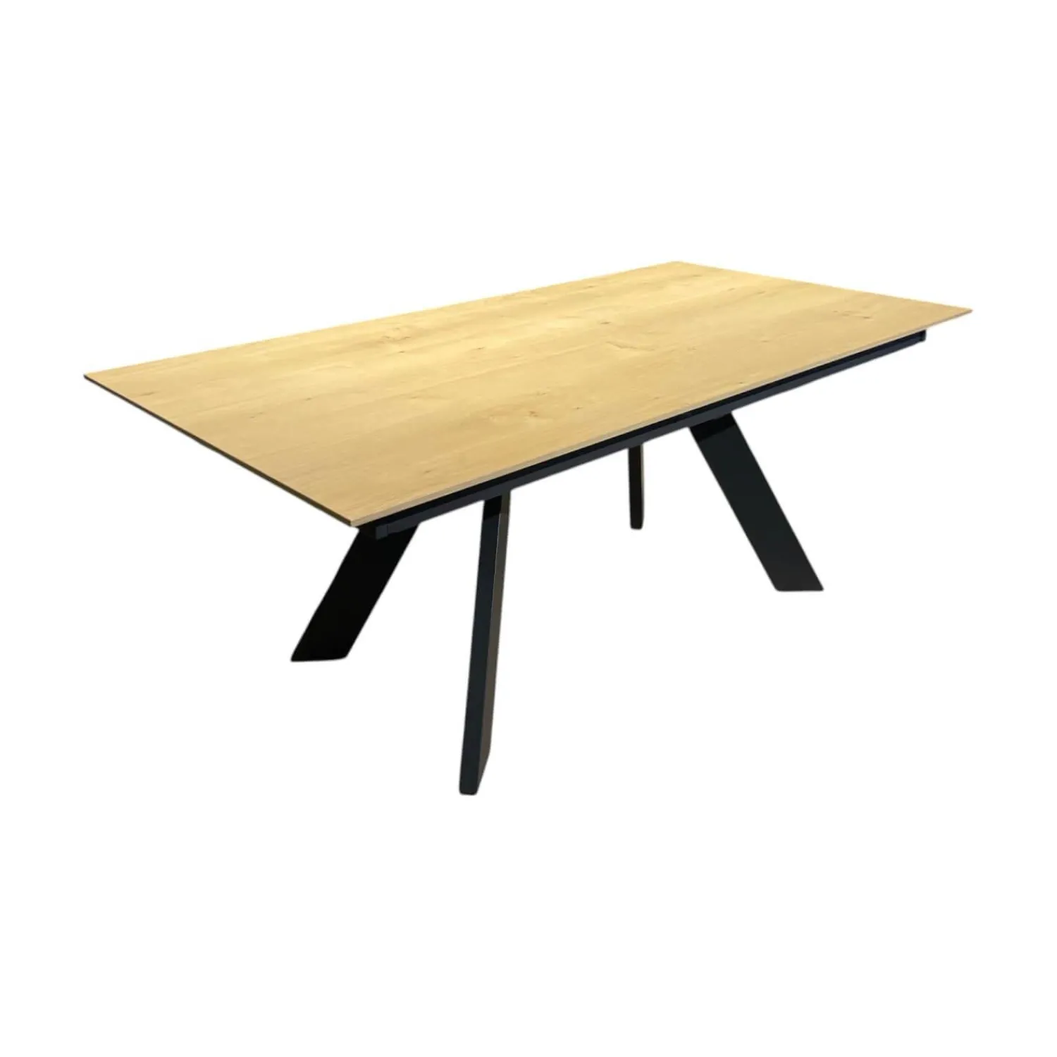 Venjakob Esstische|Esstisch Leo Rechteckig Wildeiche Hell Soft Gebürstet Geölt Gestell Metall Anthrazit Mit Klappeinlage