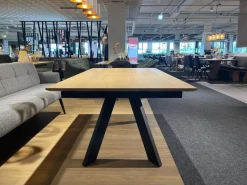 Venjakob Esstische|Esstisch Leo Rechteckig Wildeiche Hell Soft Gebürstet Geölt Gestell Metall Anthrazit Mit Klappeinlage