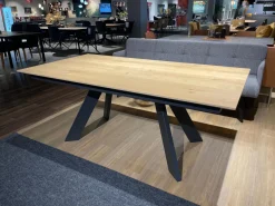 Venjakob Esstische|Esstisch Leo Rechteckig Wildeiche Hell Soft Gebürstet Geölt Gestell Metall Anthrazit Mit Klappeinlage