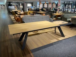 Venjakob Esstische|Esstisch Leo Rechteckig Wildeiche Hell Soft Gebürstet Geölt Gestell Metall Anthrazit Mit Klappeinlage