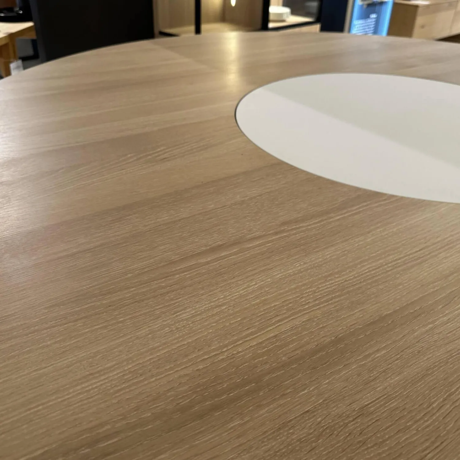 Team 7 Esstische|Esstisch Miró Eiche Weißöl Drehteller Keramik Arctic White