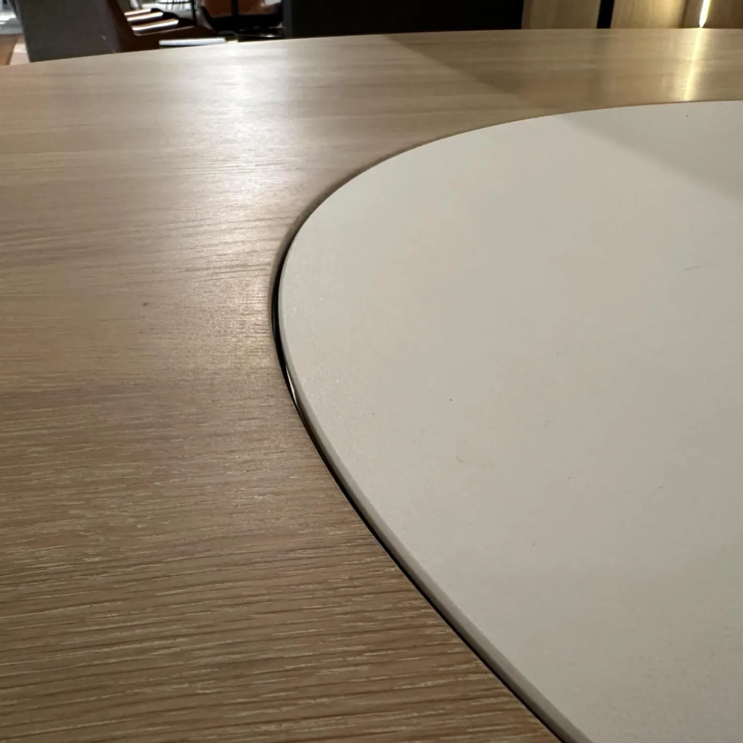 Team 7 Esstische|Esstisch Miró Eiche Weißöl Drehteller Keramik Arctic White