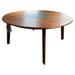 Team 7 Esstische|Esstisch Miró Nussbaum Natur Geölt Drehteller Keramik Basalt Black Schwarz Ohne Stühle