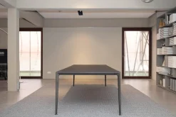 B&B Italia Esstische|Esstisch Mirto Platte Eiche Schwarz Gebürstet Gestell Schwarz Verchromt Lackiert