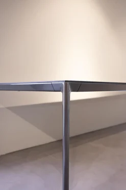 B&B Italia Esstische|Esstisch Mirto Platte Eiche Schwarz Gebürstet Gestell Schwarz Verchromt Lackiert