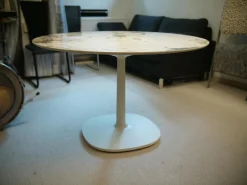 Kartell Esstische|Esstisch Multiplo Platte Weißer Marmor Gestell Druckgegossenes Aluminium Matt Lackiert Weiß