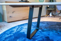 Team 7 Esstische|Esstisch Nox Eiche Weißgeölt Gestell Metall Schwarz Matt