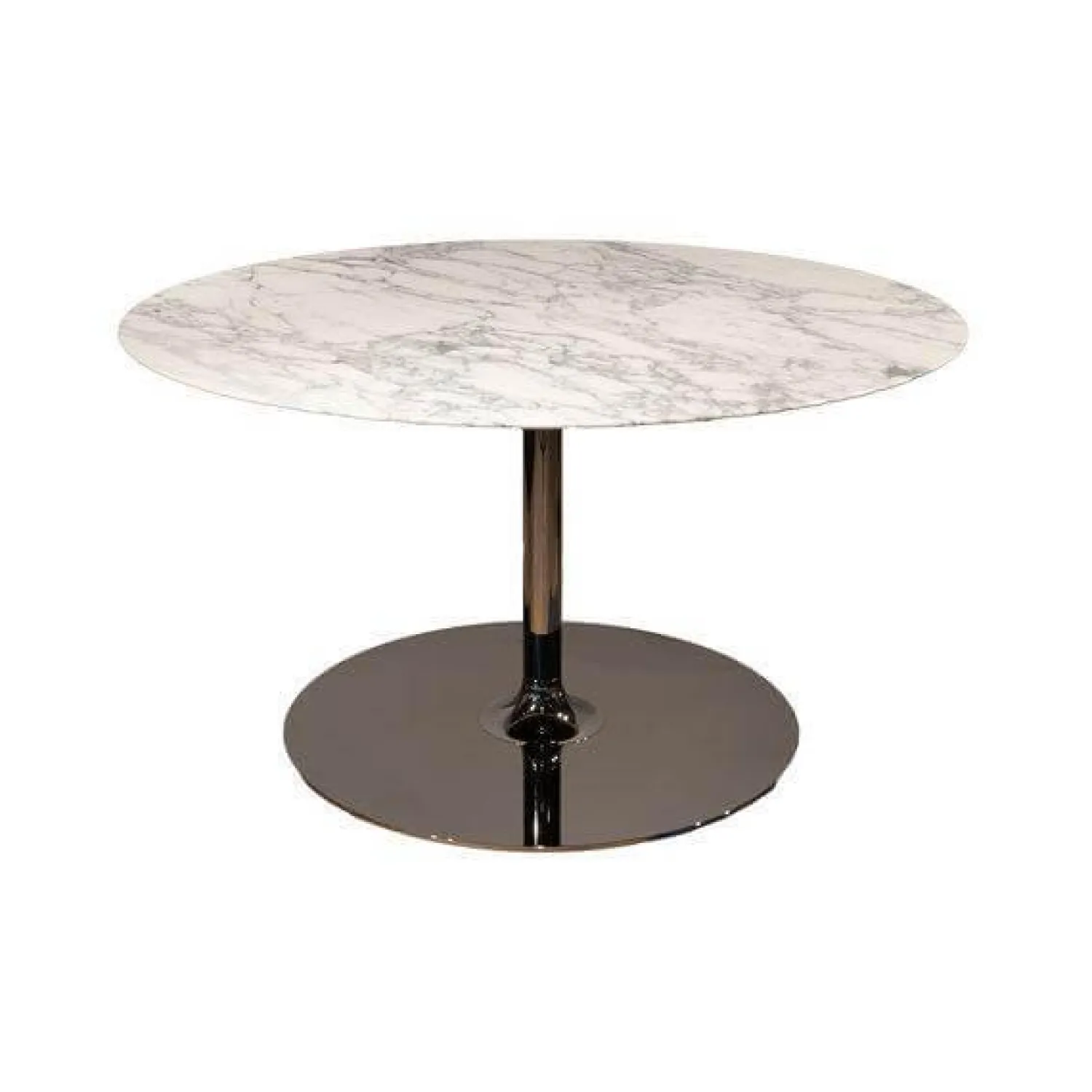 Minotti Esstische|Esstisch Oliver Platte Marmor Grigio Weiß Grau Gestell Nickel Black Schwarz