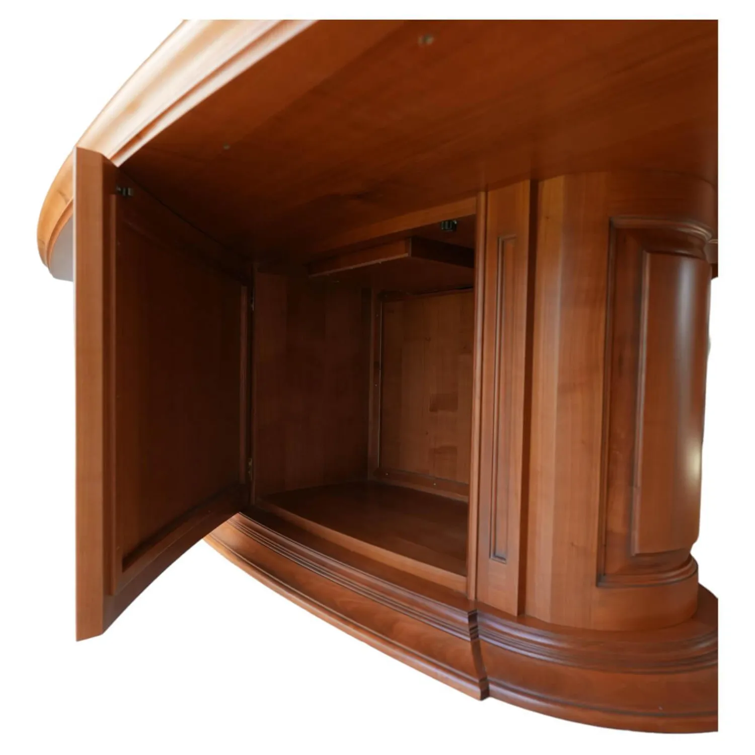 Baur Esstische|Esstisch Oval Bootsform Unikat Kirschbaum Mit Tür im Sockel