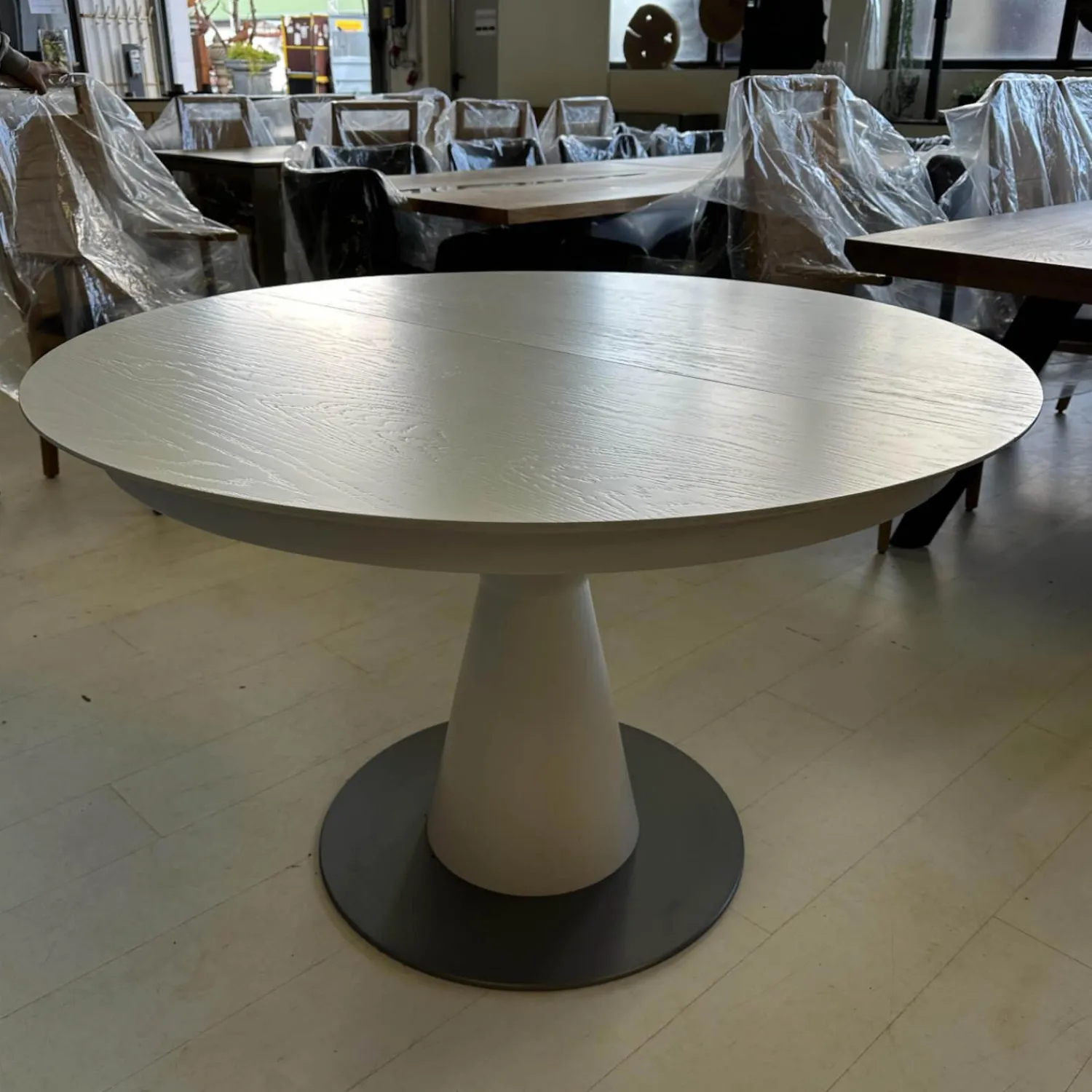 Scholtissek Esstische|Esstisch Radon Knorrige Eiche Aquqcreativebeize 9010 Weiß Matt Lackiert Inklusive Auszug