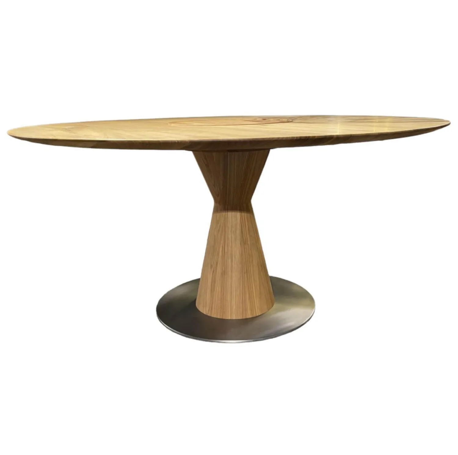 Scholtissek Esstische|Esstisch Radon Konische Holzsäule Bodenplatte Lackiertes Metall