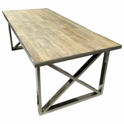 Richmond Esstische|Esstisch Ulmenholz Gestell Edelstahl