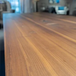 Rott Esstische|Esstisch RT WoodArt Wildnußbaum Geölt Wange Typ 13-Glaswange