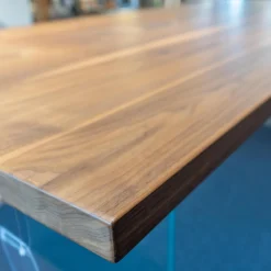 Rott Esstische|Esstisch RT WoodArt Wildnußbaum Geölt Wange Typ 13-Glaswange