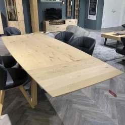 Hartmann Esstische|Esstisch Runa 8410 Kerneiche Natur Massiv Oberfläche Gebürstet Inklusive Kopfauszüge Ohne Stühle