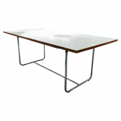 Thonet Esstische|Esstisch S 1072 Tischplatte Nussbaum Geölt Gestell Stahlrohr Ausziehbar