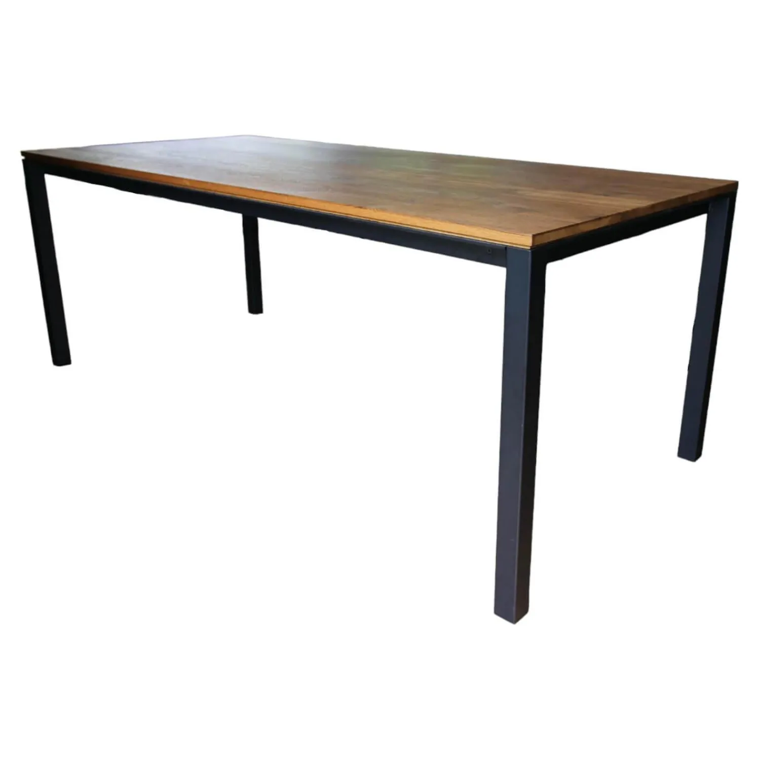 Janua Esstische|Esstisch S600 Eiche Geräuchert Natur Geölt Gestell RAL 9005 Tiefschwarz Pulverbeschichtet Ausziehbar