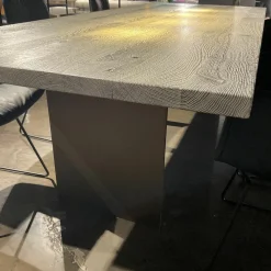 Janua Esstische|Esstisch SC41 Eiche Geköhlt Silber Gebürstet Gestell Rohstahl Natur Lackiert