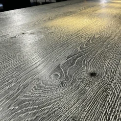 Janua Esstische|Esstisch SC41 Eiche Geköhlt Silber Gebürstet Gestell Rohstahl Natur Lackiert