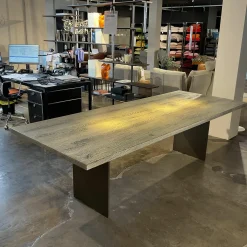 Janua Esstische|Esstisch SC41 Eiche Geköhlt Silber Gebürstet Gestell Rohstahl Natur Lackiert