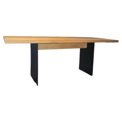 Janua Esstische|Esstisch SC41 Outdoor Akazie Roh Gebürstet Wangen Aluminium Schwarz Pulverbeschichtet