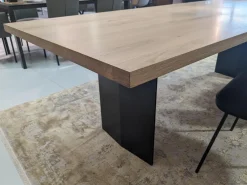 Riva1920 Esstische|Esstisch Sky Natural Holzoberfläche Gewachst Gestell Natureisen Schwarz Lackiert