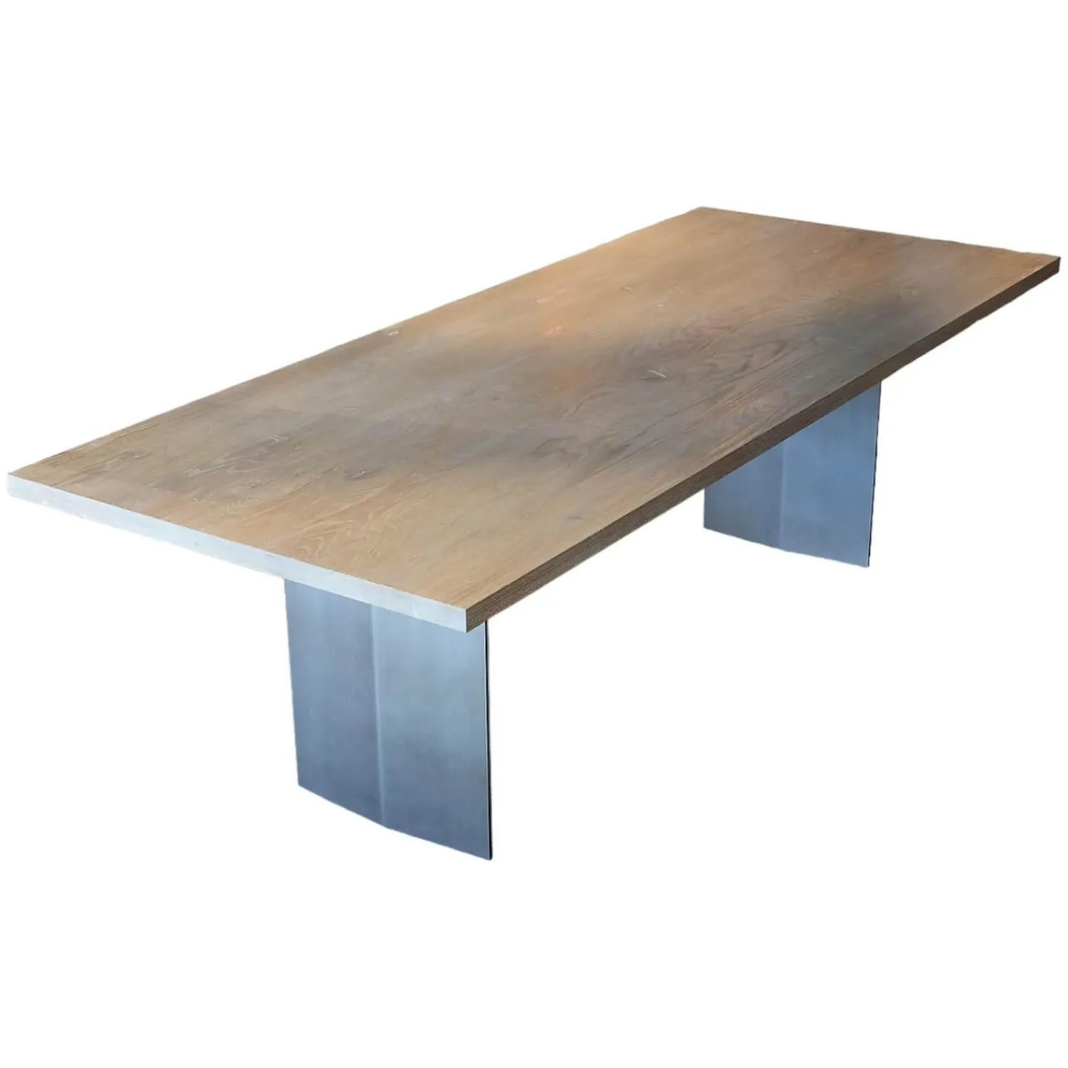 Riva1920 Esstische|Esstisch Sky Squared Eiche Milchweiß Pigmentiert Gestell Edelstahl-Effekt