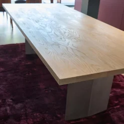 Riva1920 Esstische|Esstisch Sky Squared Eiche Milchweiß Pigmentiert Gestell Edelstahl-Effekt