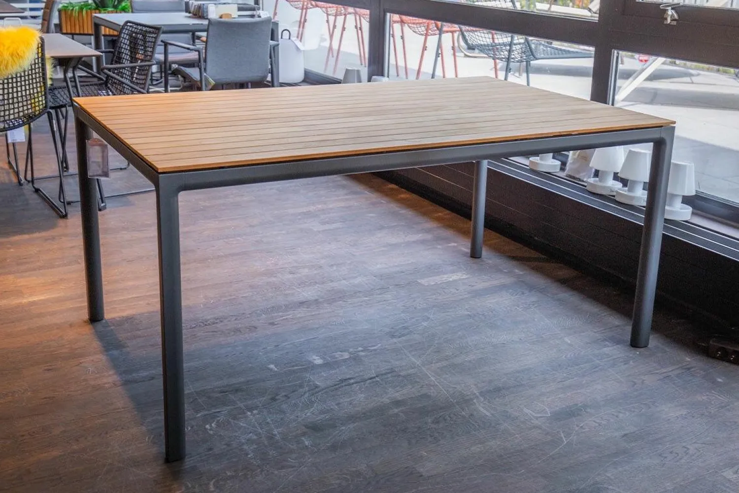 Solpuri Gartentische|Esstisch Soft Teak Outdoor Gestell Aluminium Anthrazit Pulverbeschichtet