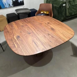 Rodam Esstische|Esstisch Sqround Ast Nussbaum Hartwachssiegel Bodenplatte Sahara Beige Mit Auszug