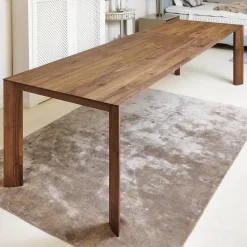 Scholtissek Esstische|Esstisch SR1 Light Massiv Astnussbaum Geölt Ausziehbar Astlöcher Mit Harz