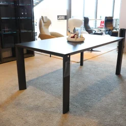 Hülsta Esstische|Esstisch T90 Platte Keramik Strom Nero Anthrazit Gestell Pulverbeschichtet Anthrazit Mit Auszug