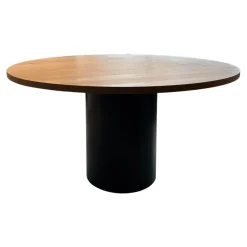 e15 Esstische|Esstisch TA20 Hiroki Eiche Geölt Stahlsockel Pulverbeschichtet Tiefschwarz