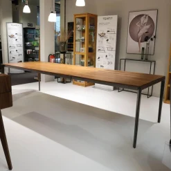 Team 7 Esstische|Esstisch Tak TRTM20101 Platte Nussbaum Fußgestell Stahl Bronze Matt mit 100cm Auszug