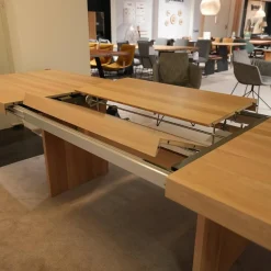 Team 7 Esstische|Esstisch Tema Eiche Naturöl Weiß Füße Holzwange mit 100cm Auszugsplatte