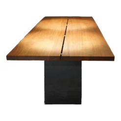 Zoom by Mobimex Esstische|Esstisch Tix Schwarznuss Natur Geölt Gestell Rohstahl Geölt