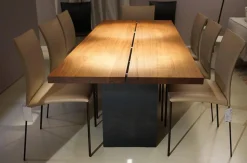 Zoom by Mobimex Esstische|Esstisch Tix Schwarznuss Natur Geölt Gestell Rohstahl Geölt