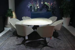 Draenert Esstische|Esstisch Trilope Platte Onyx Green Afghano Beine Mooreiche Massiv Dunkelgrau