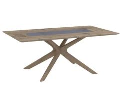 Voglauer Esstische|Esstisch V-Alpin Massivholz Eiche Altholz Mit Steineinlage