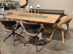 Voglauer Esstische|Esstisch V-Alpin Massivholz Eiche Altholz Mit Steineinlage