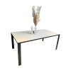Global Esstische|Esstisch Vitoria Tischplatte Keramik Weiß UF 0105 Gestell Metall Schwarz Pulverbeschichtet